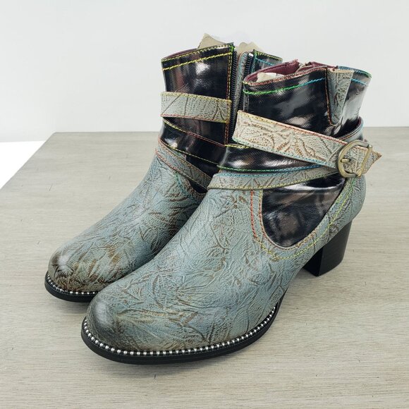 L'Artiste By Spring Step Zhamsha-Shine Women's Leather Boots Size 8 EUC 38 NWOB - Picture 1 of 9